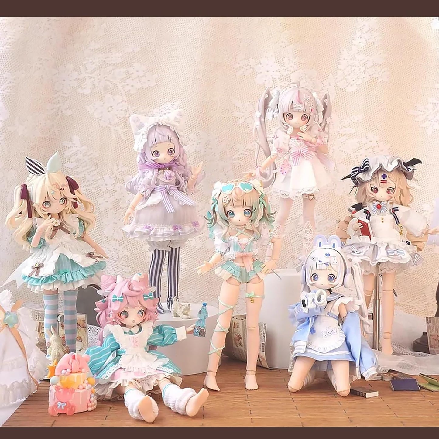 Blind Doll Sugary Girls Series MJD Articulated Joint Doll 1/8 18cm Blind Box Cute Girl BJD Figure (Random 1 Piece) [Official Genuine Product]