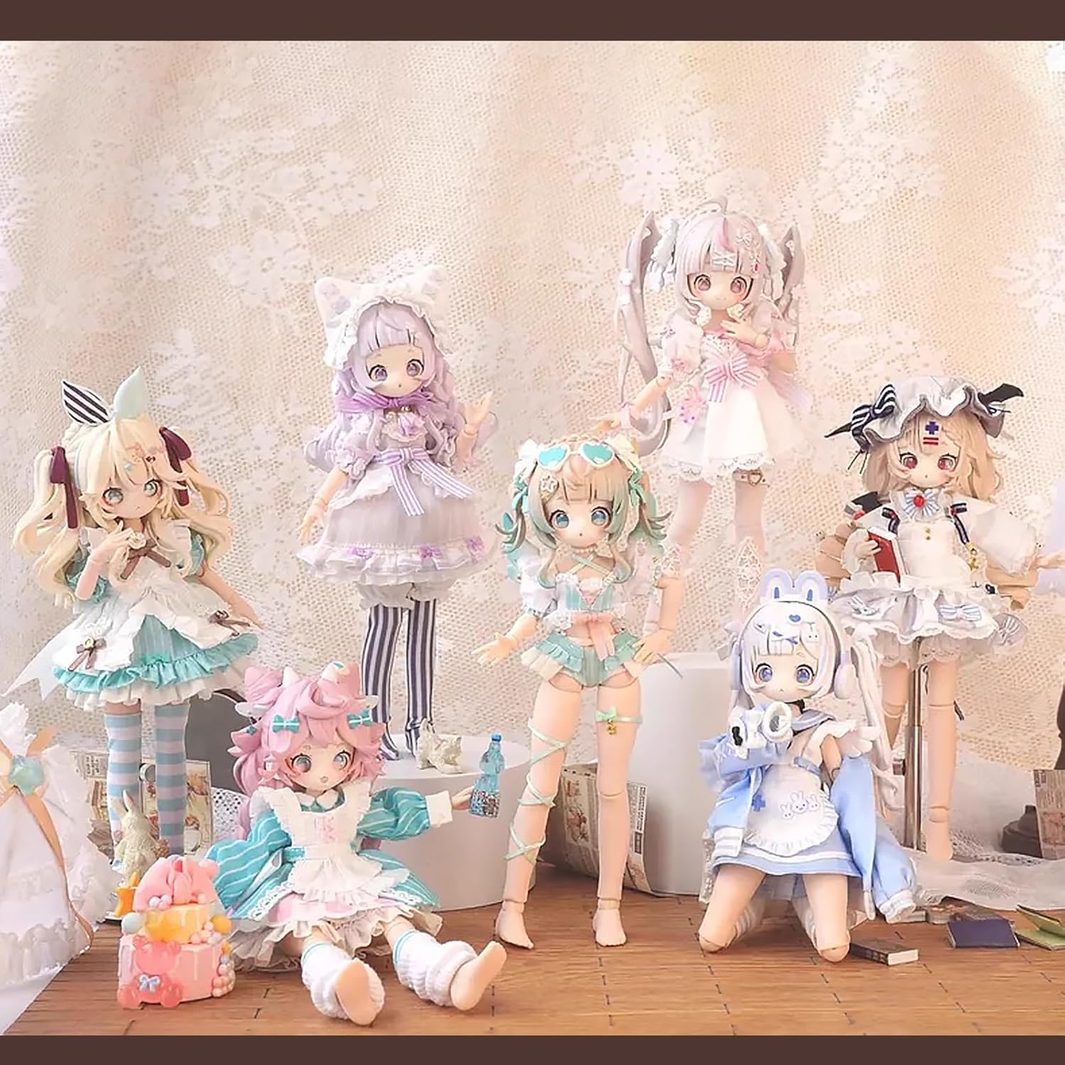 Blind Doll Sugary Girls Series MJD Articulated Joint Doll 1/8 18cm Blind Box Cute Girl BJD Figure (Random 1 Piece) [Official Genuine Product]