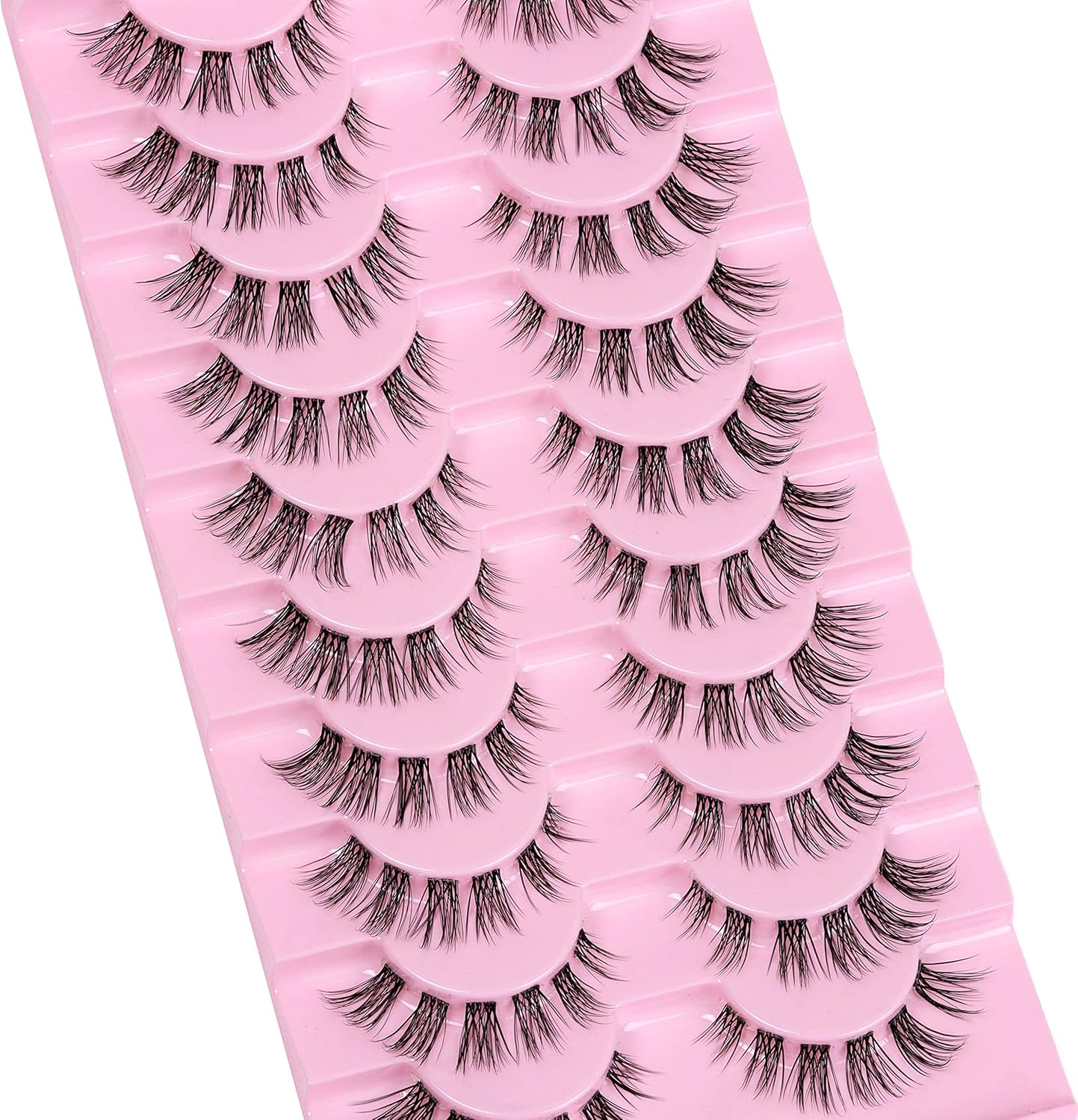 10 Pairs Cluster Lash D Curl Russian Strip Lashes Fluffy False Eyelashes Individual Natural Thin Eyelashes DIY Eyelash Extensions at Home (02)