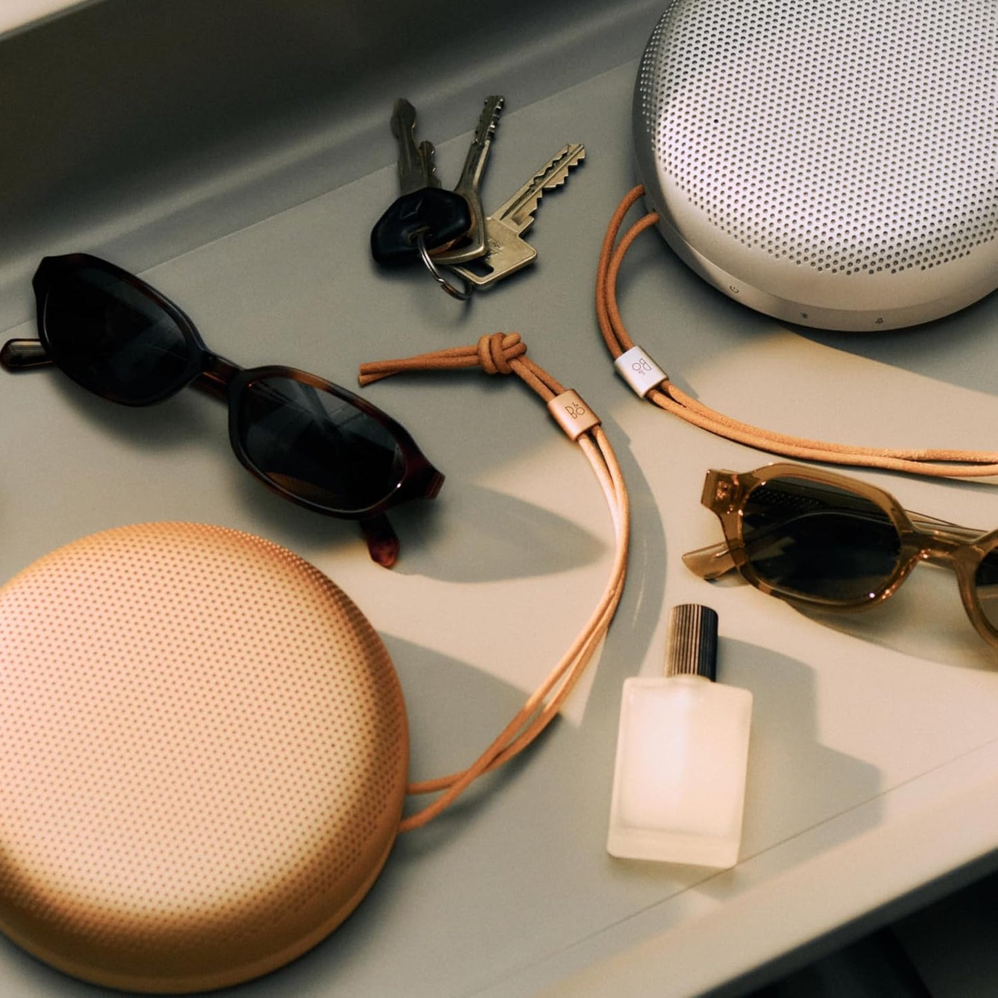 Bang & Olufsen Portable Speaker Beosound A1 3rd Gen Honey Tone Bluetooth Wireless IP67 Certified Waterproof and Dustproof Video Conferencing 24-Hour Playback