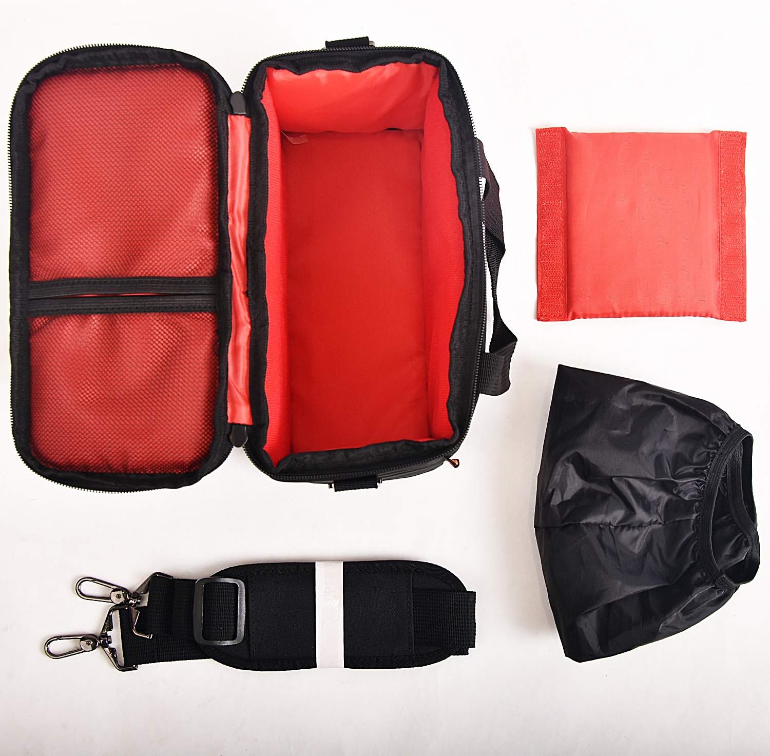 FOSOTO DSLR Camera Bag Shoulder Case for Nikon D3500 D5600 D7500 D610 Canon EOS 4000D 2000D SL3 T7 M50 M6 SX530 Fujifilm X-T20 and More Waterproof Nylon with Rain Cover Stylish Daily Bag (Black)