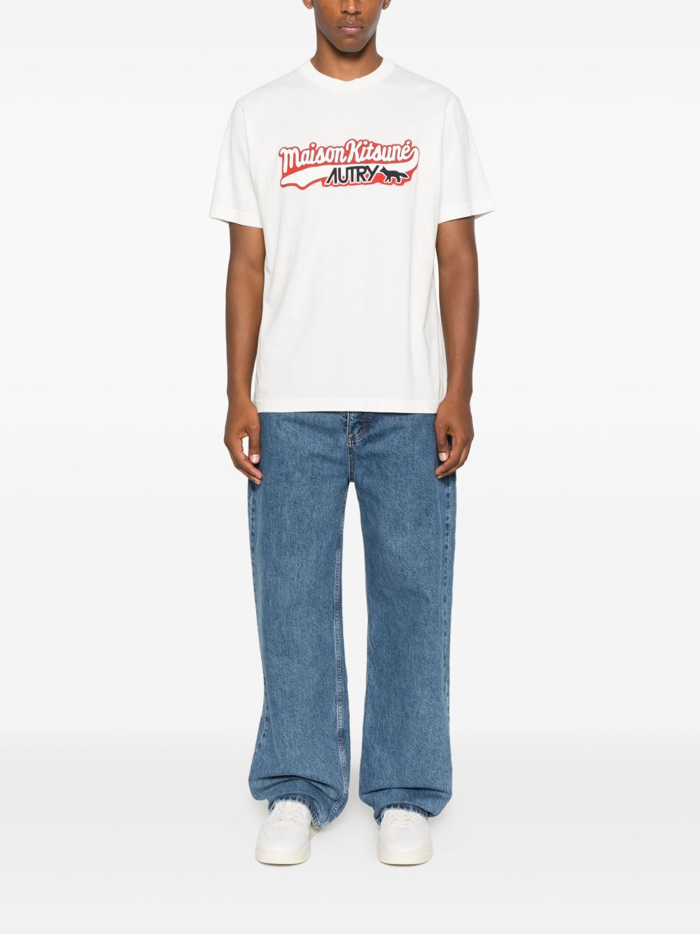 Maison Autry X Maison KitsuneロゴコットンTシャツ - Image 8
