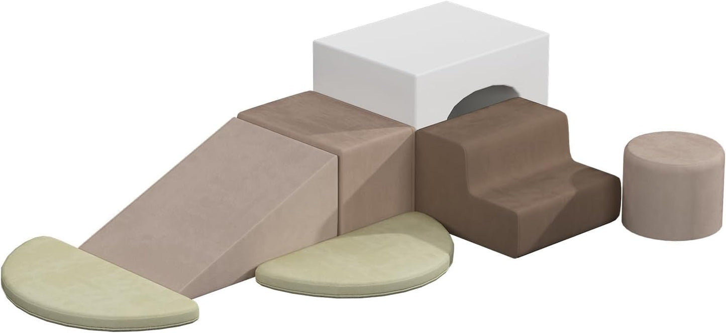 BanaSuper Athletic Soft Blocks Blocks Cushion Toys Large Indoor Playground Equipment Slides Kids Space (Gray)