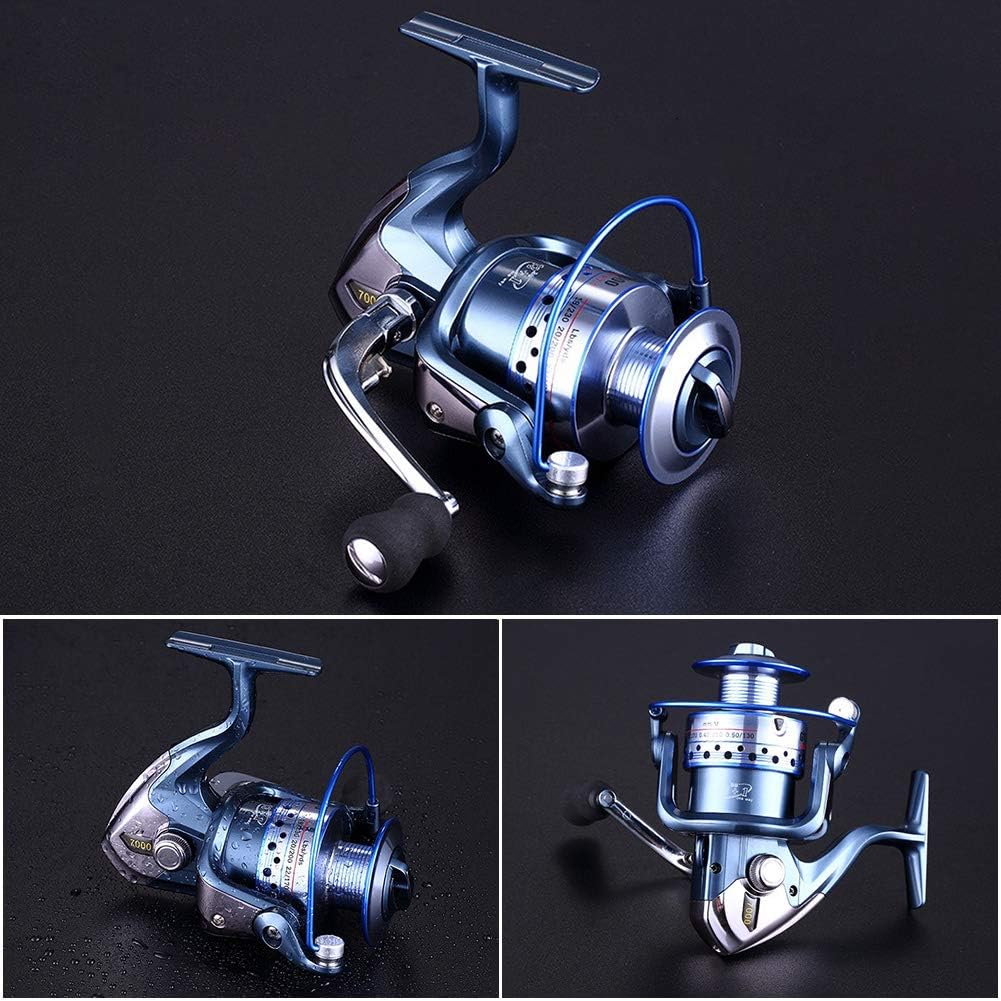 HappyLife Spinning Reel, High Stability, Amazing Drag Force, Lint Prevention, Maximum Drag Force, 55.1 lbs (25 kg), Left and Right Interchangeable Handle, Gear Ratio: 4.7:1/5.5:1, Far-throwing,