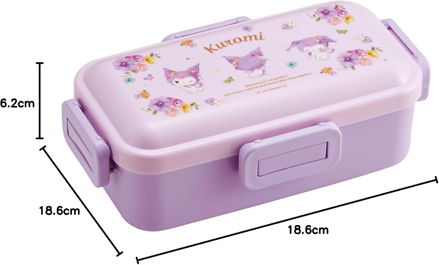 Skater PFLB6-A Bento Box, Fluffy Serving Lunchbox, 18.9 fl oz (530 ml), Sanrio, Chromi, Pastel Vivid Watercolor Flower, Girls, Made in Japan