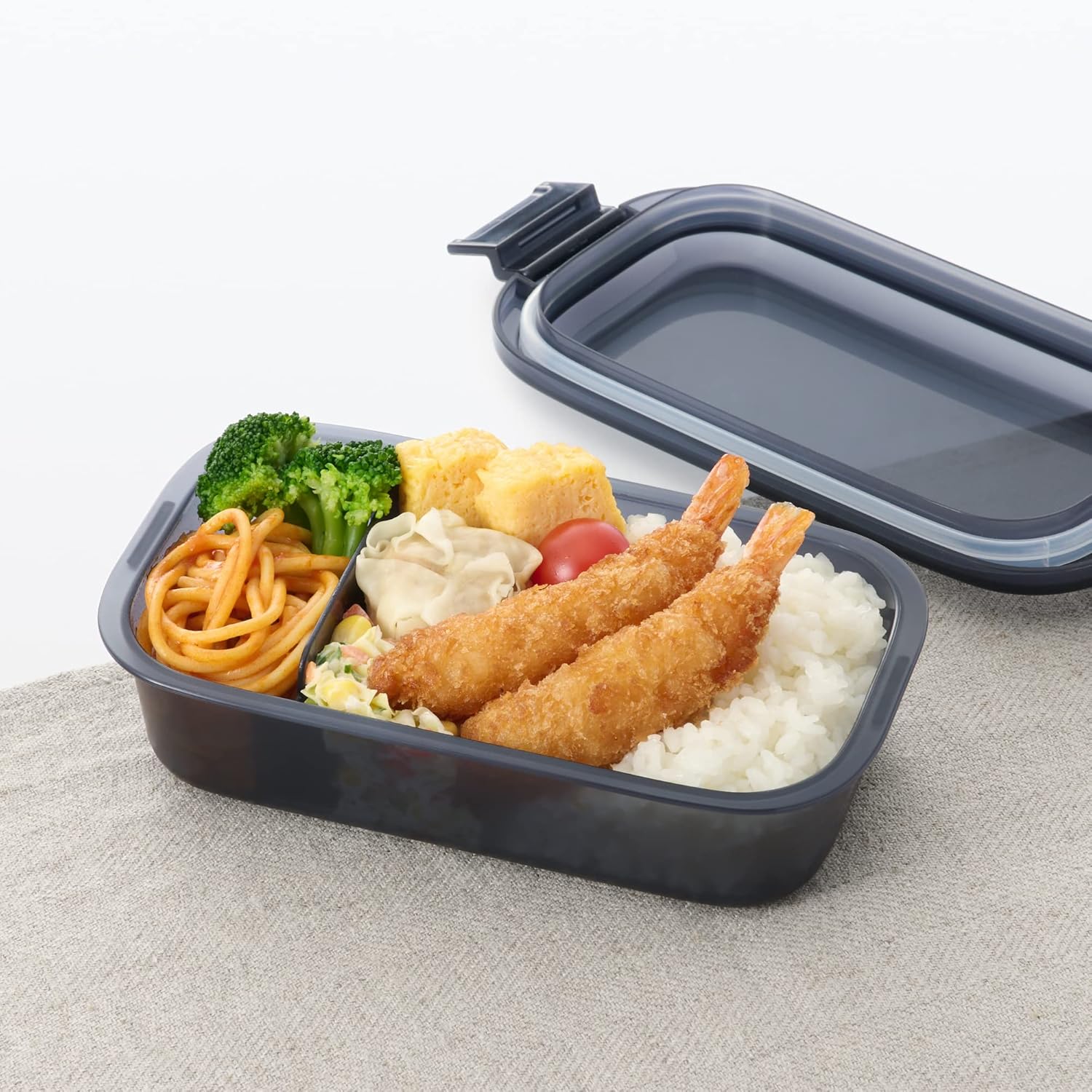 Mu-in Ryohin Easy-to-Wash Bento Box, Black, 500mL, 82994292