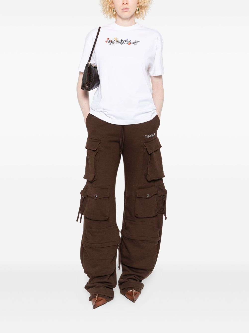 Off オフホワイトブックッシュフラワーズコットンTシャツ - Image 8
