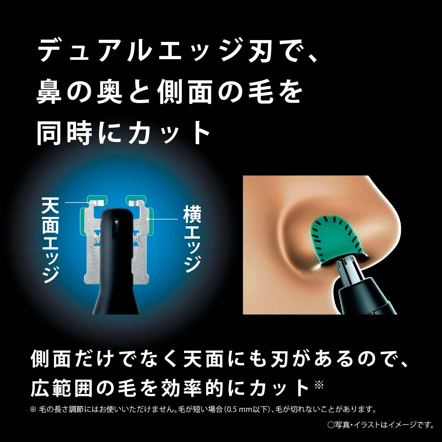 【2024 Release/Battery Operated】Panasonic Nasal Hair Cutter, Etiquette Cutter for Men, Eyebrows, Beard, Washable, ER-NGNH1-K 【Exclusive】