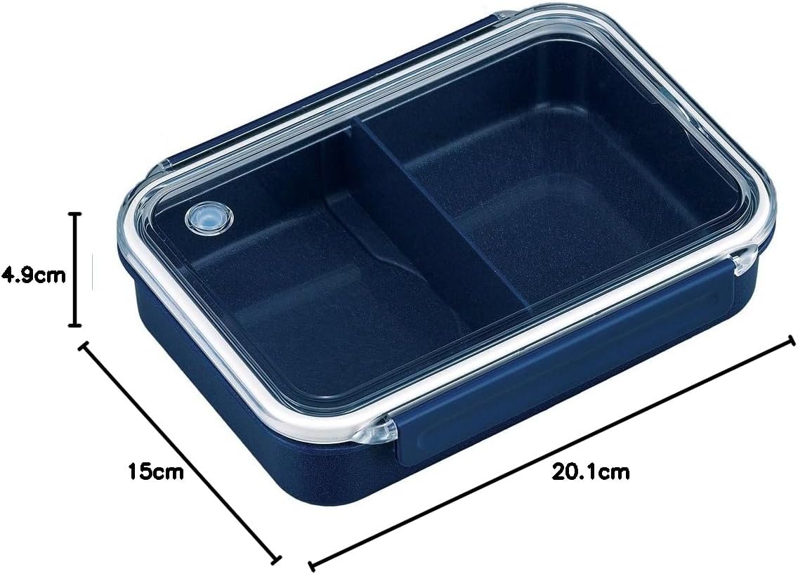 OSK PCL-5 Silver Mode, Tight Box, Divider, Intake and Exhaust Valve Included, Blue, 27.6 fl oz (800 ml), Made in Japan, Microwave Safe, Stylish, Simple, Unisex, Kids, Students, Adults, Silver Ion, Antibacterial