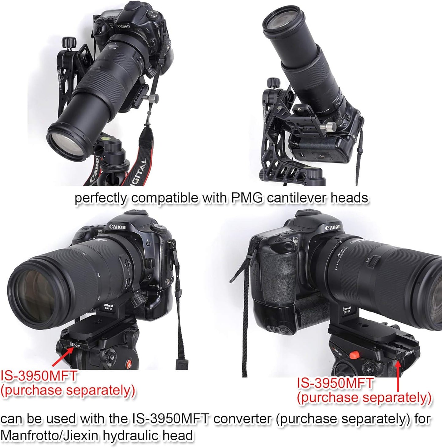 iShoot Metal Ring Tripod, Lens Support, Tripod Mount Ring for Tamron 100-400mm F/4.5-6.3 Di VC USD Telephoto Lens Model A035 (for Canon AFA035C-700, Nikon AFA035N-700), Bottom is Quick Release Plate