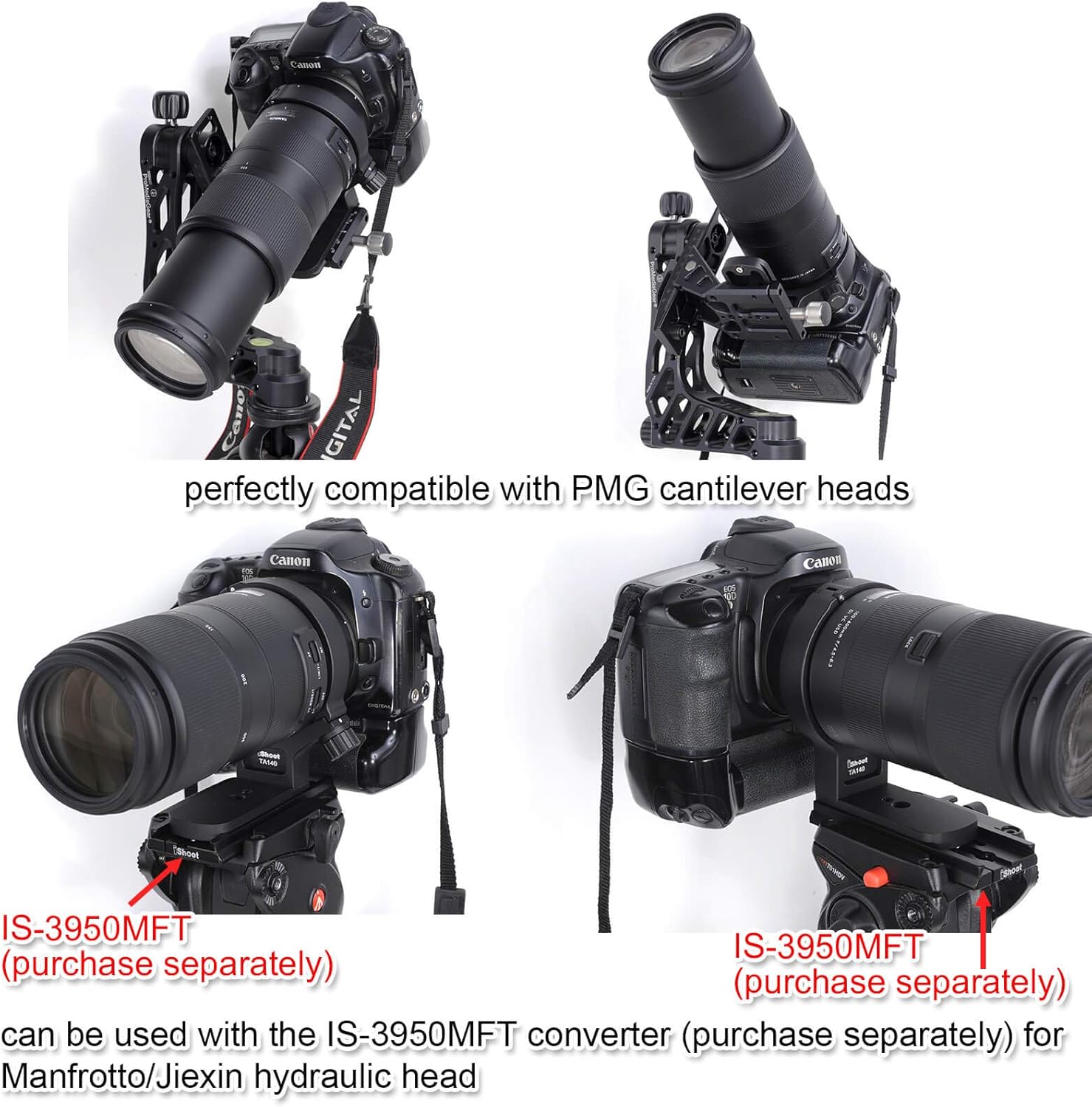 iShoot Metal Ring Tripod, Lens Support, Tripod Mount Ring for Tamron 100-400mm F/4.5-6.3 Di VC USD Telephoto Lens Model A035 (for Canon AFA035C-700, Nikon AFA035N-700), Bottom is Quick Release Plate