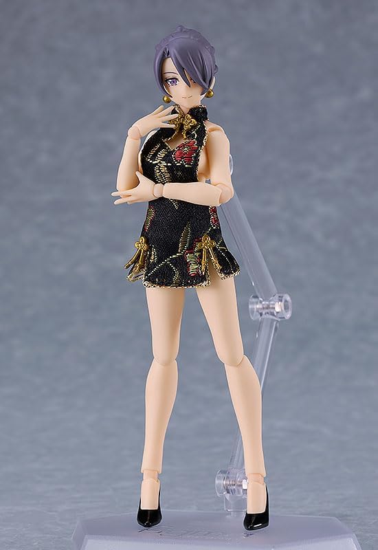figma Women's Body with Mini Skirt China Dress Corde (Black) Non-Scale Plastic Pre-Painted Action Figure