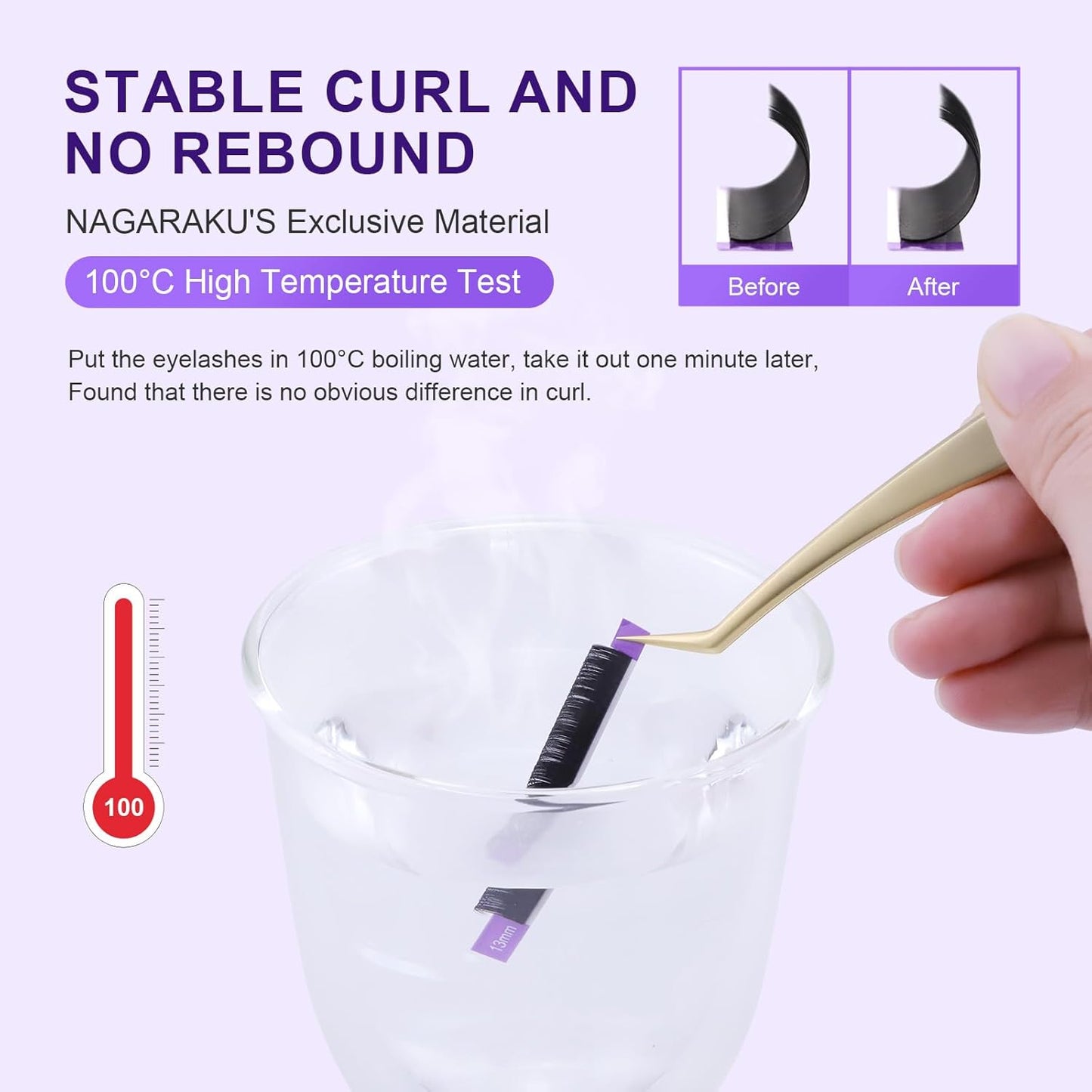 NAGARAKU Eyelash Extensions Synthetic Mink Tray with 16 Rows Light and Long Lasting False Eyelash Matsuke (0.05 C 7-15mm Mix)