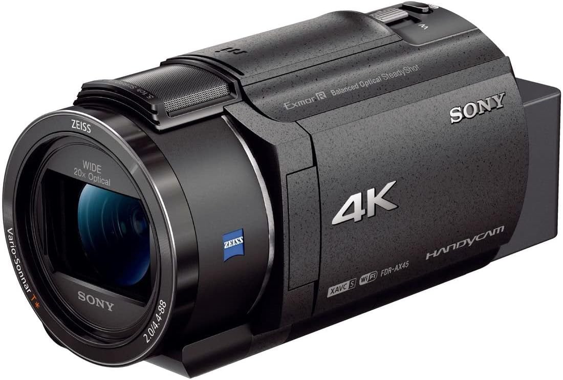 SONY FDR-AX45A B 4K Camcorder, Handycam, 2022 Model, Black, with Built-in 64GB Memory, 20x Optical Zoom, Balanced Optical SteadyShot
