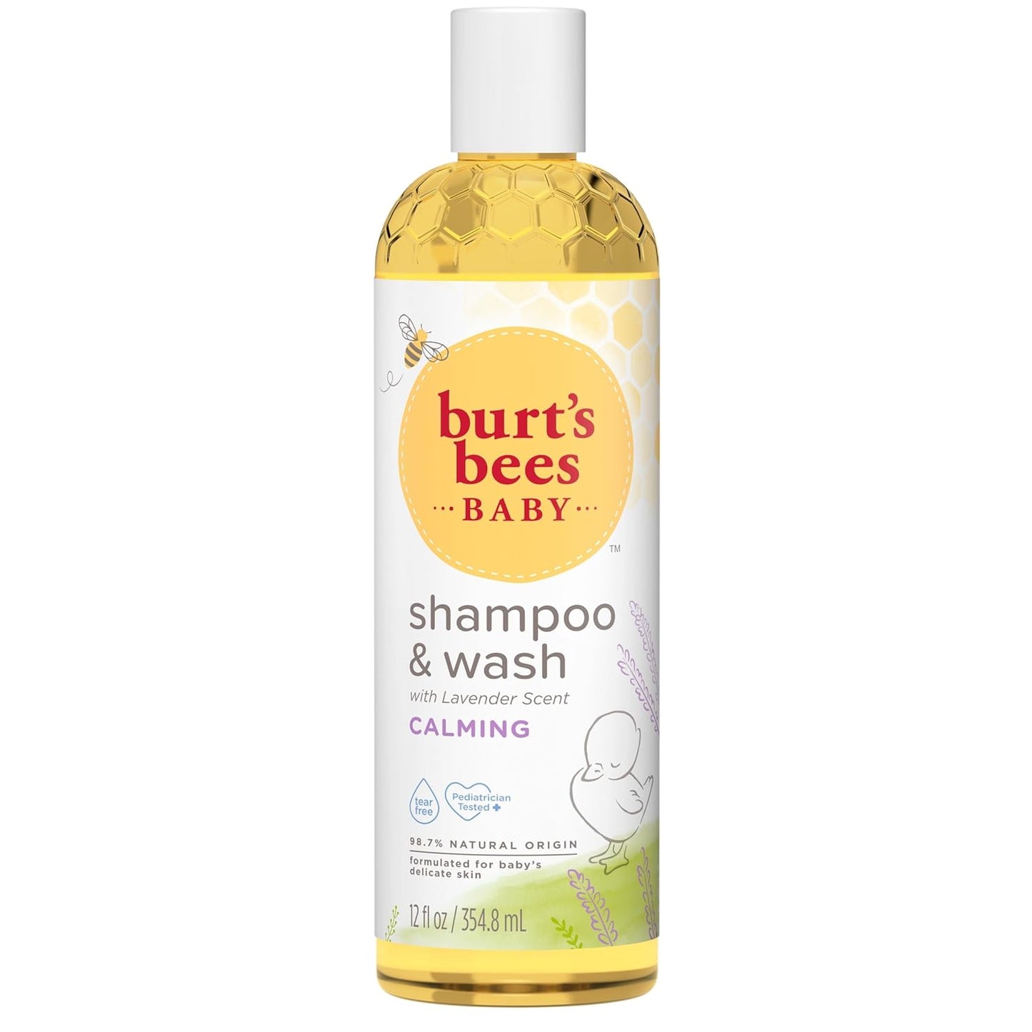 Burt's Bees Champú para bebés y gel de baño con lavanda, jabón calmante sin lágrimas, 98% de origen natural, 12 onzas líquidas (paquete de 3)