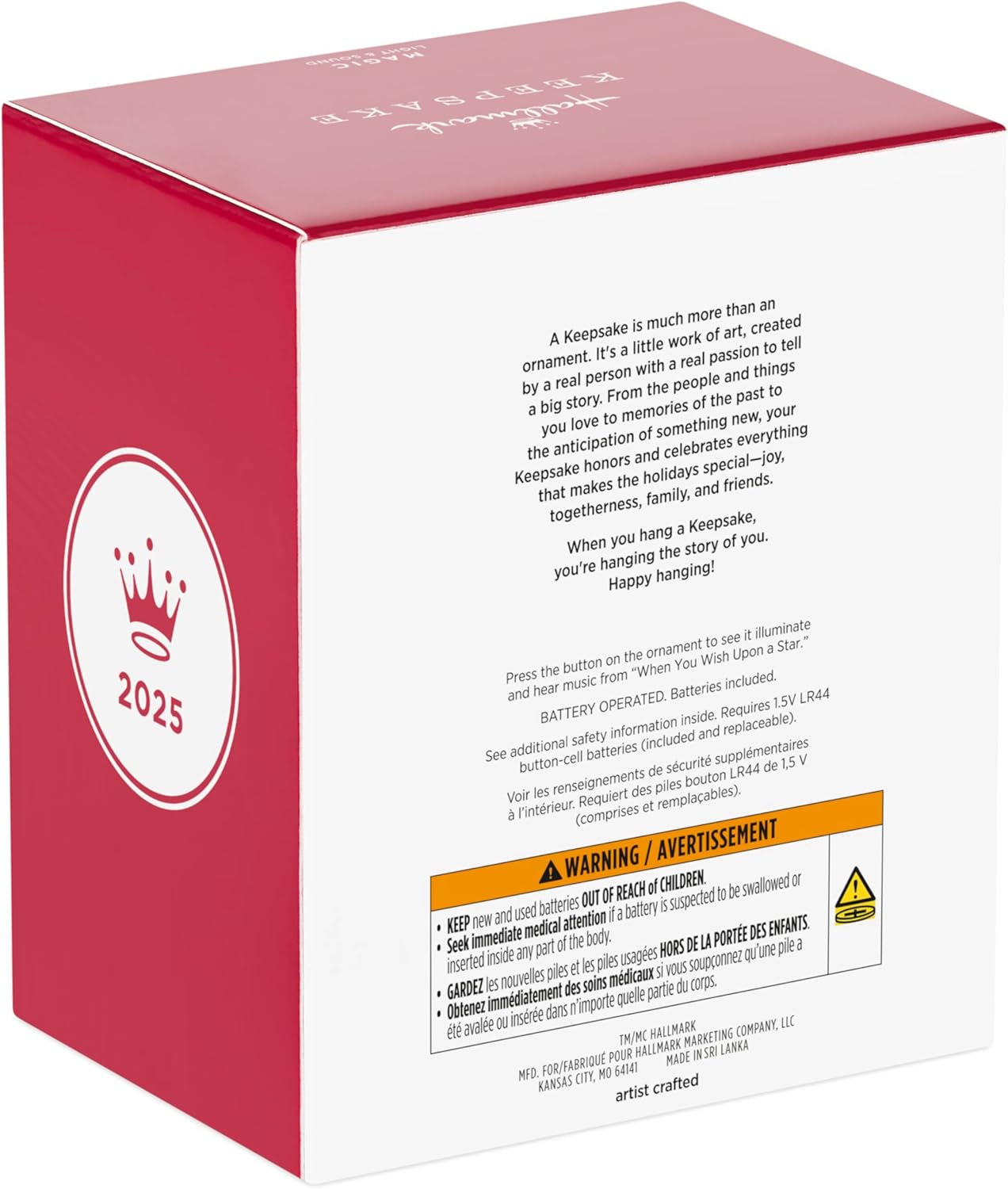 Hallmark Keepsake Adorno de Navidad Disney 2025, Celebración Mágica Musical del 70 Aniversario de Disneyland con Luz, Castillo de La Bella Durmiente