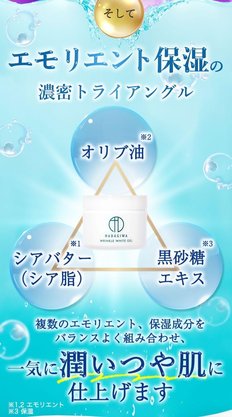 Hadagiwa All-in-One Gel, Wrinkle Improvement, Whitening, All-in-One Quasi-Drug, Niacinamide, Moisturizing, Additive-Free, Lotion, Milky Lotion, Beauty Essence, Made in Japan, 2 Bottles