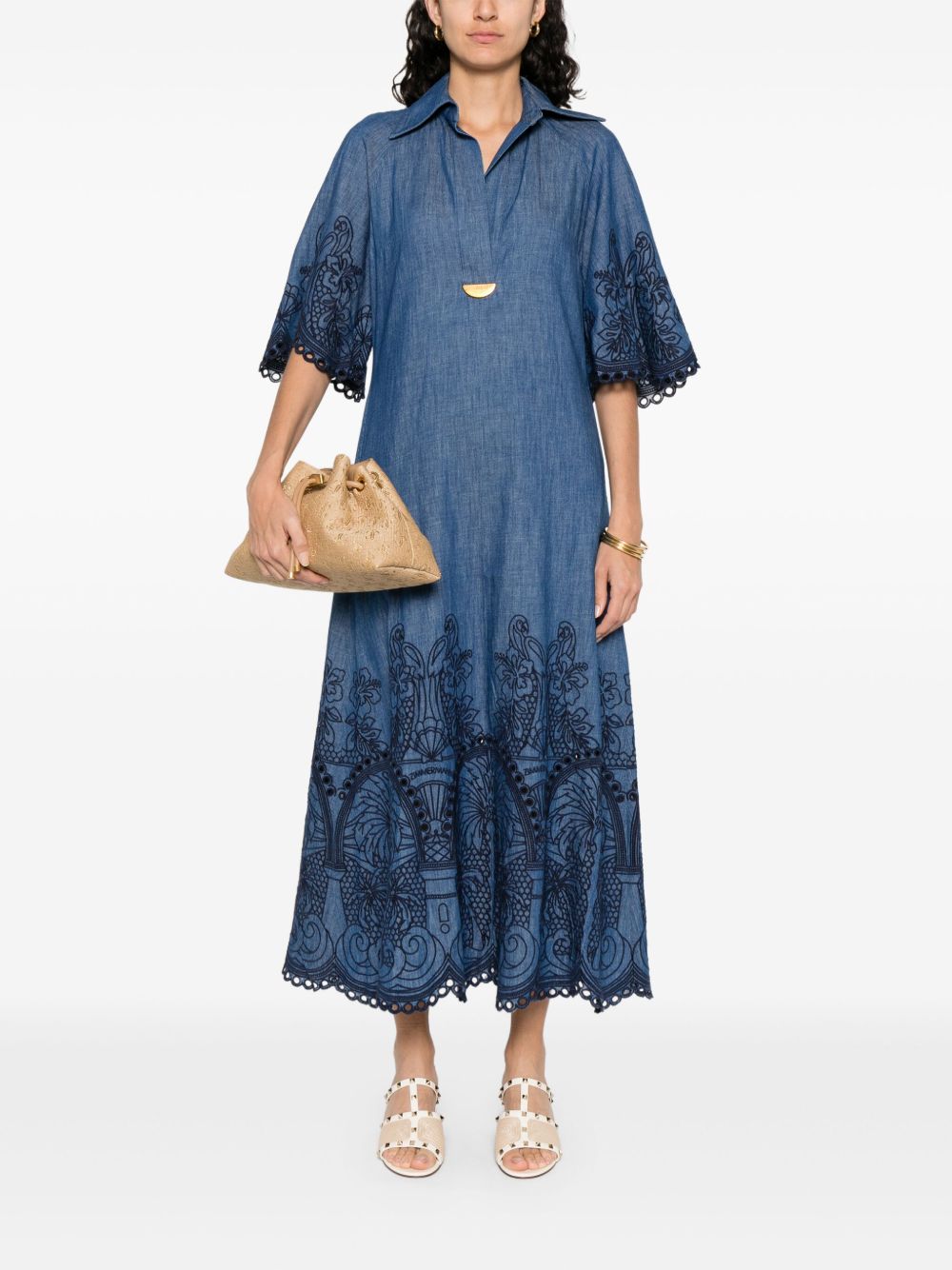 Zimmermann ZIMMERMANN COCO刺繍デニムドレス - Image 8