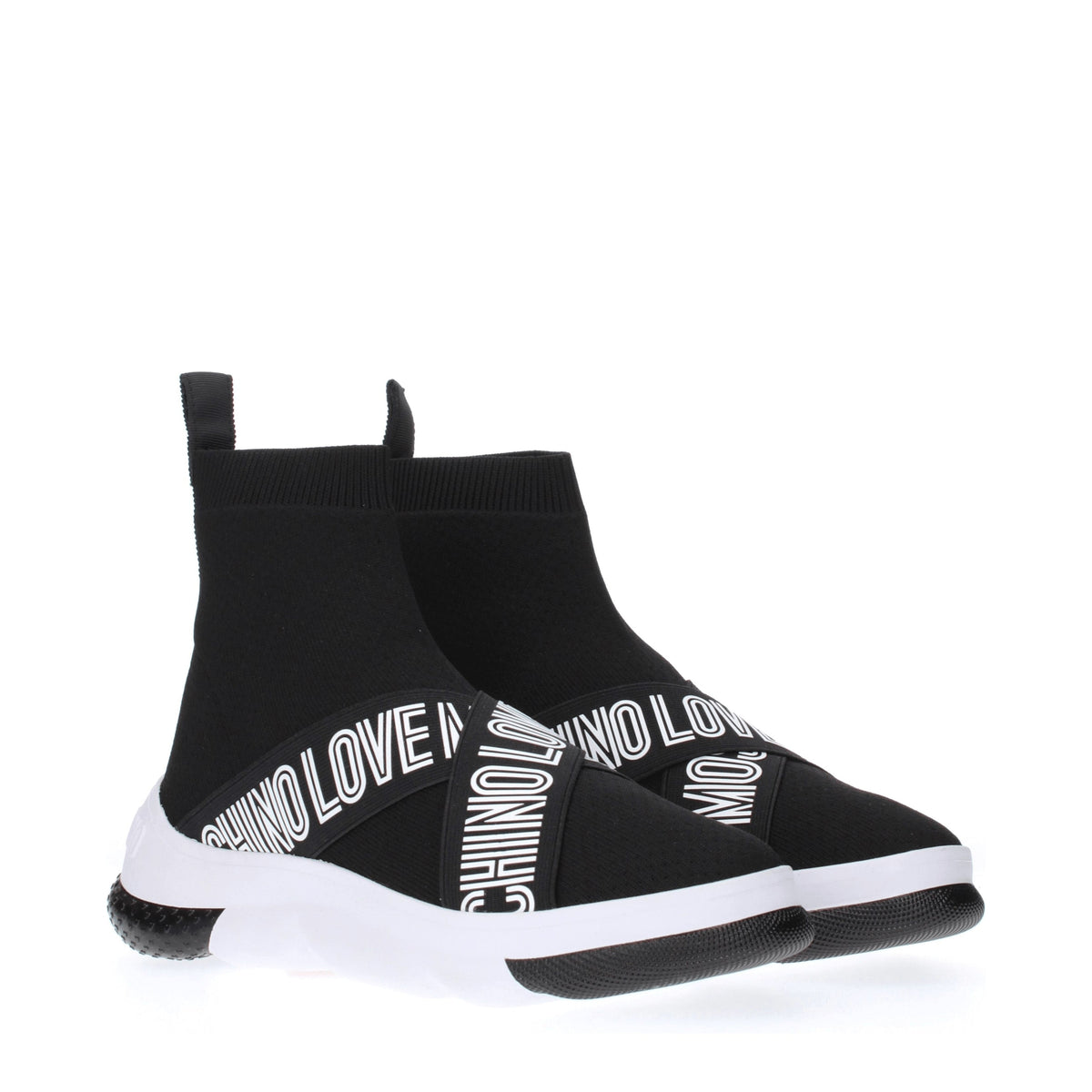 Moschino モスキーノスニーカーの女性布地黒/白が大好きです - Image 8