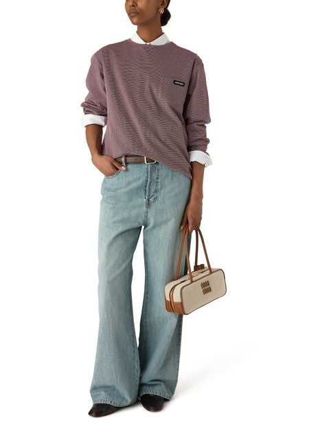 MIU MIU Leather and fabric Beau bag - Image 8