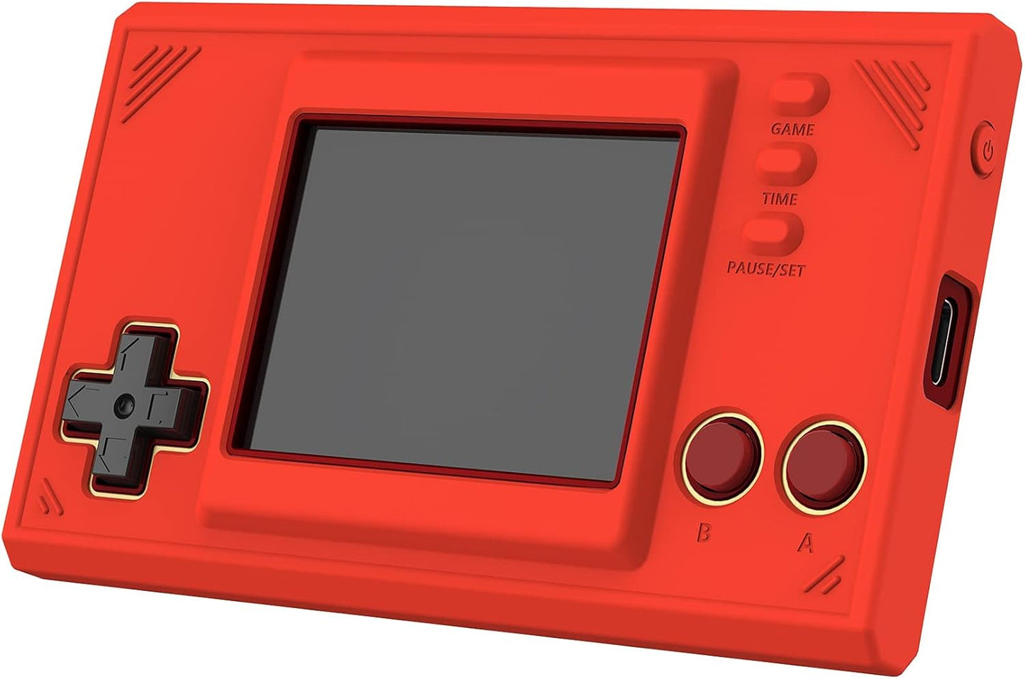 PlayVital Passion Red Silicone Cover Protective Case Skin for Nintendo Games & Watch with 2 Super Mario Bros Screen Protectors