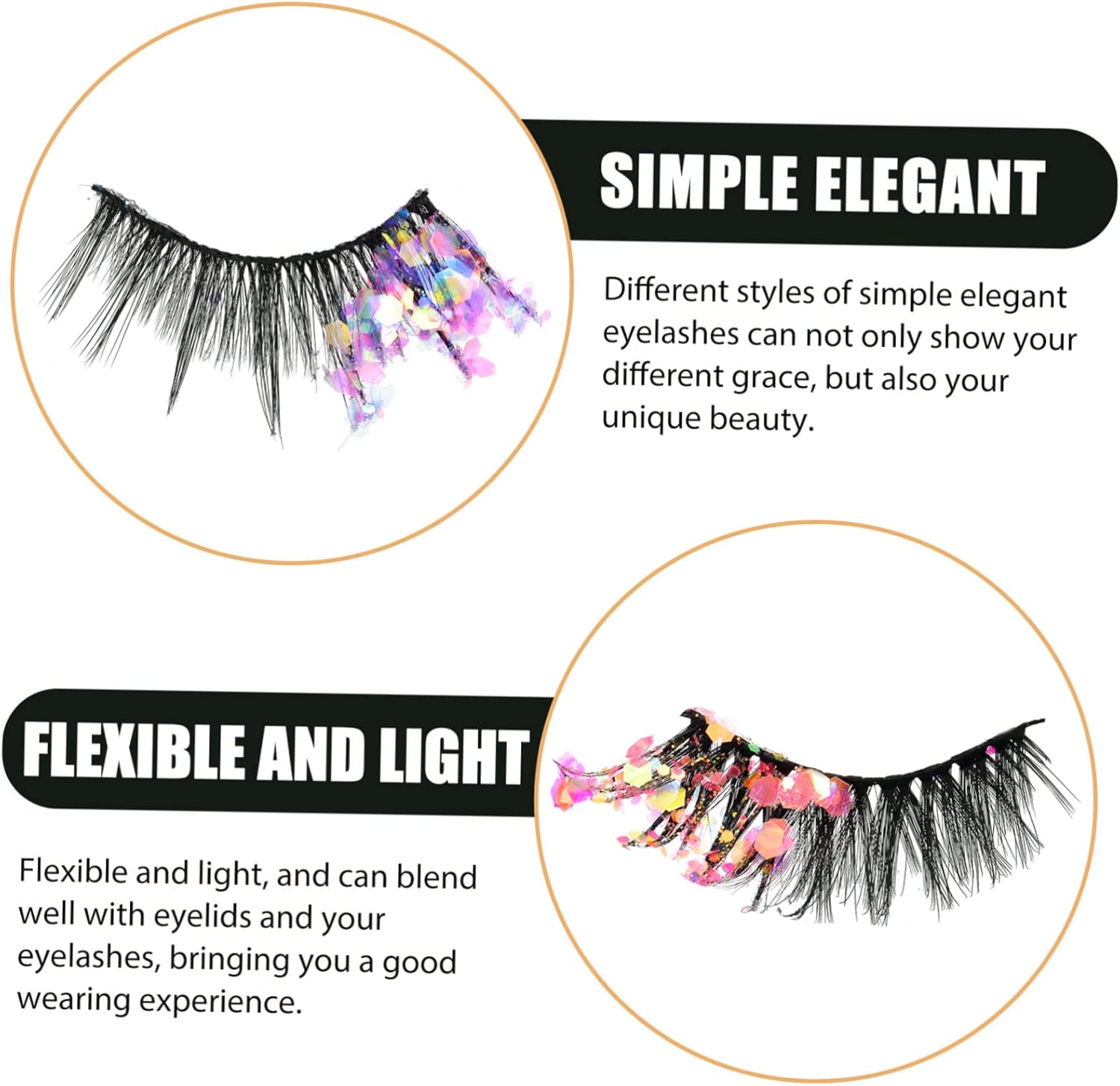 3 Pairs Fluorescent False Eyelashes Cosplay Eyelashes Lashes Costume Dramatic Eyelashes Fluffy Eyelashes False Eyelashes Natural Look Fiber