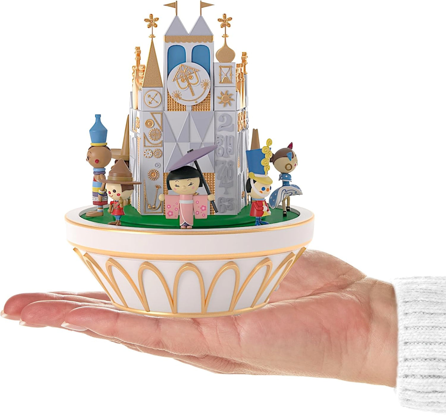Hallmark Keepsake Adorno de Navidad 2024, Disney It's a Small World, el crucero más feliz que jamás haya navegado con sonido y movimiento, regalos para los fanáticos de Disney