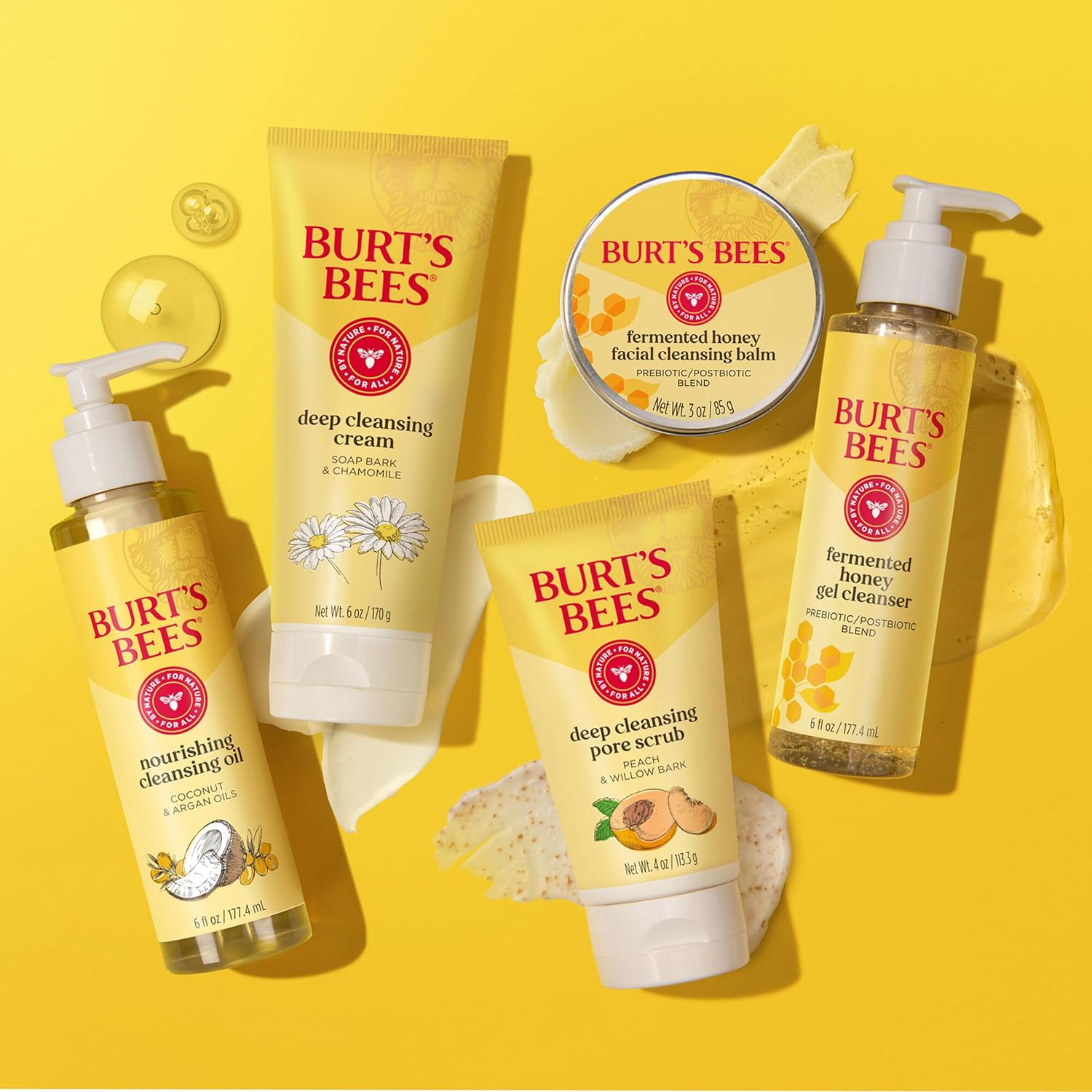 Burt 's Bees paquete de 3 frascos de 4 onzas de exfoliante de durazno y corteza de sauce para poros