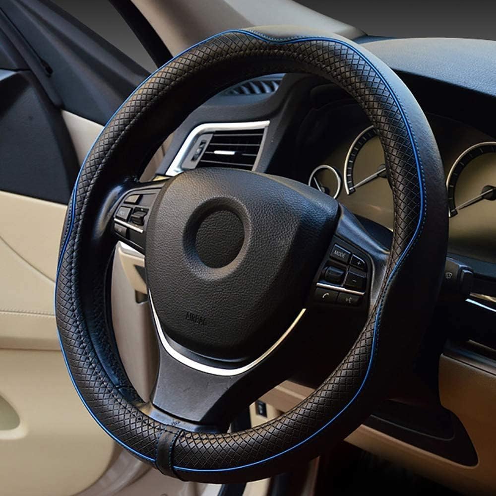 Steering Wheel Cover, Size S, for Kei Cars, Made of Genuine Leather, Stylish Steering Cover for Regular Cars, 3D Grip Anti-Slip, Great Touch Feel, Breathable, Antibacterial and Odor-Resistant