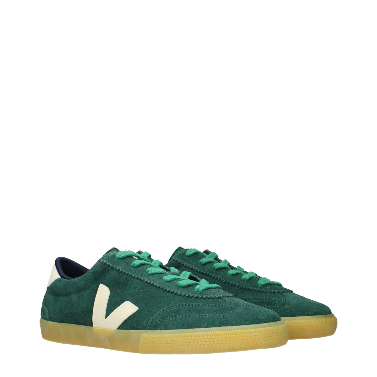 Veja Veja スニーカー メンズ スエード グリーン/ライト ベージュ - Image 8