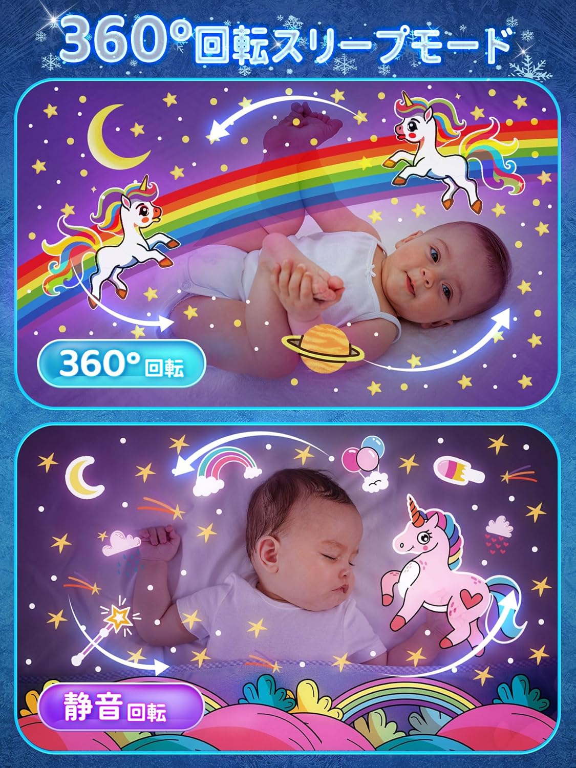 Music Box with 10 Songs Sleep Introduction Music, Planetarium with 15 Projection Film for Home, Kids, Baby with White Noise, Remote Controlled Night Light, Automatic Timer, Indirect Lighting, Funny