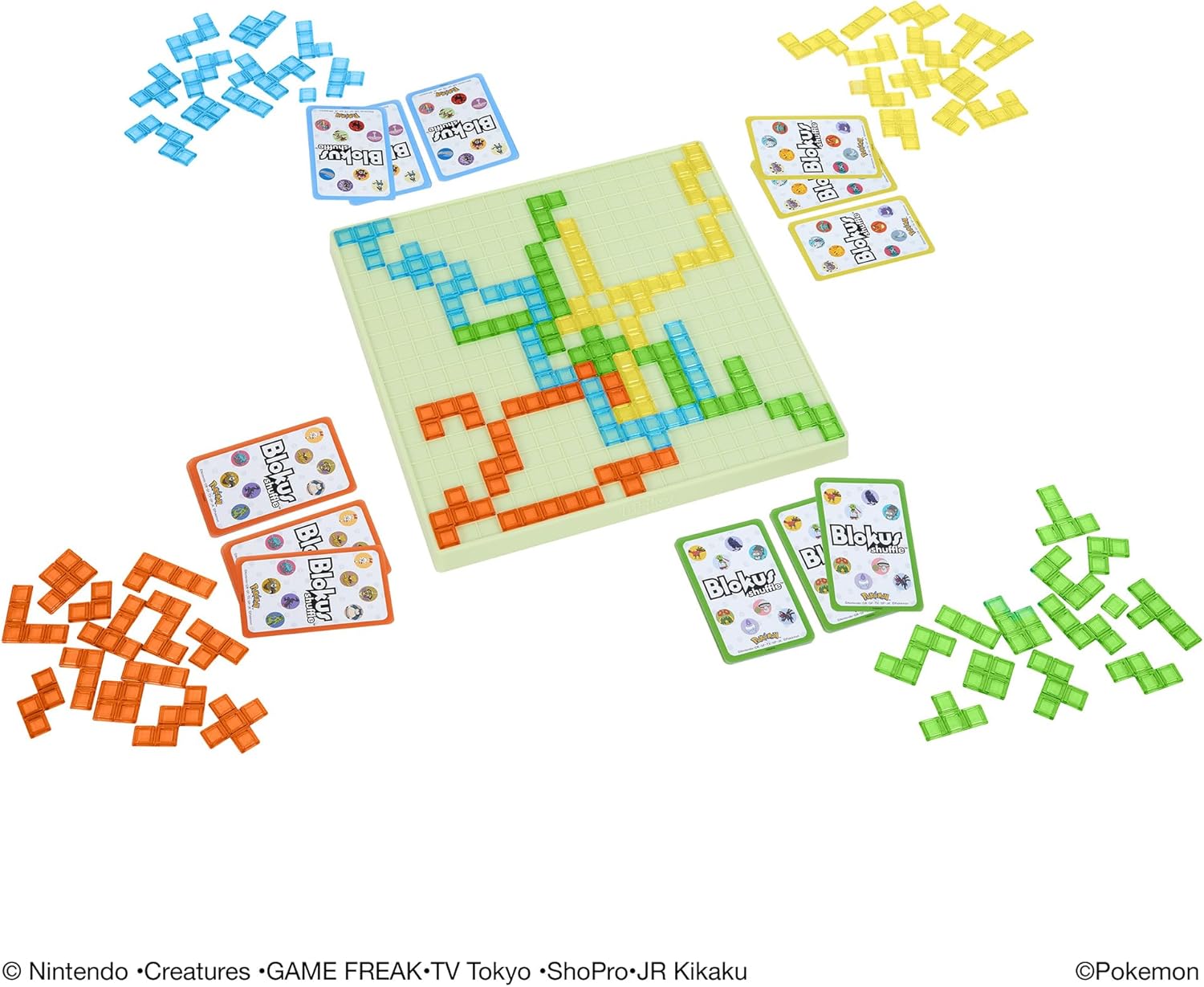 Mattel Game Blokus Blokus Shuffle Pokemon Edition Board Game Educational Game For 2-4 Players Ages 7 and Up HHM20
