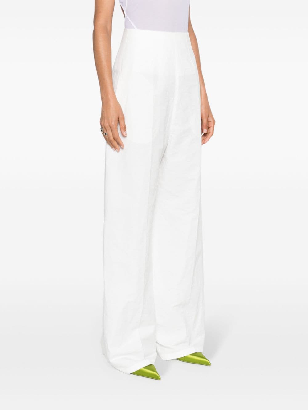 Sportmax SportMaxファッションリネンと綿のブレンドズボン - Image 8