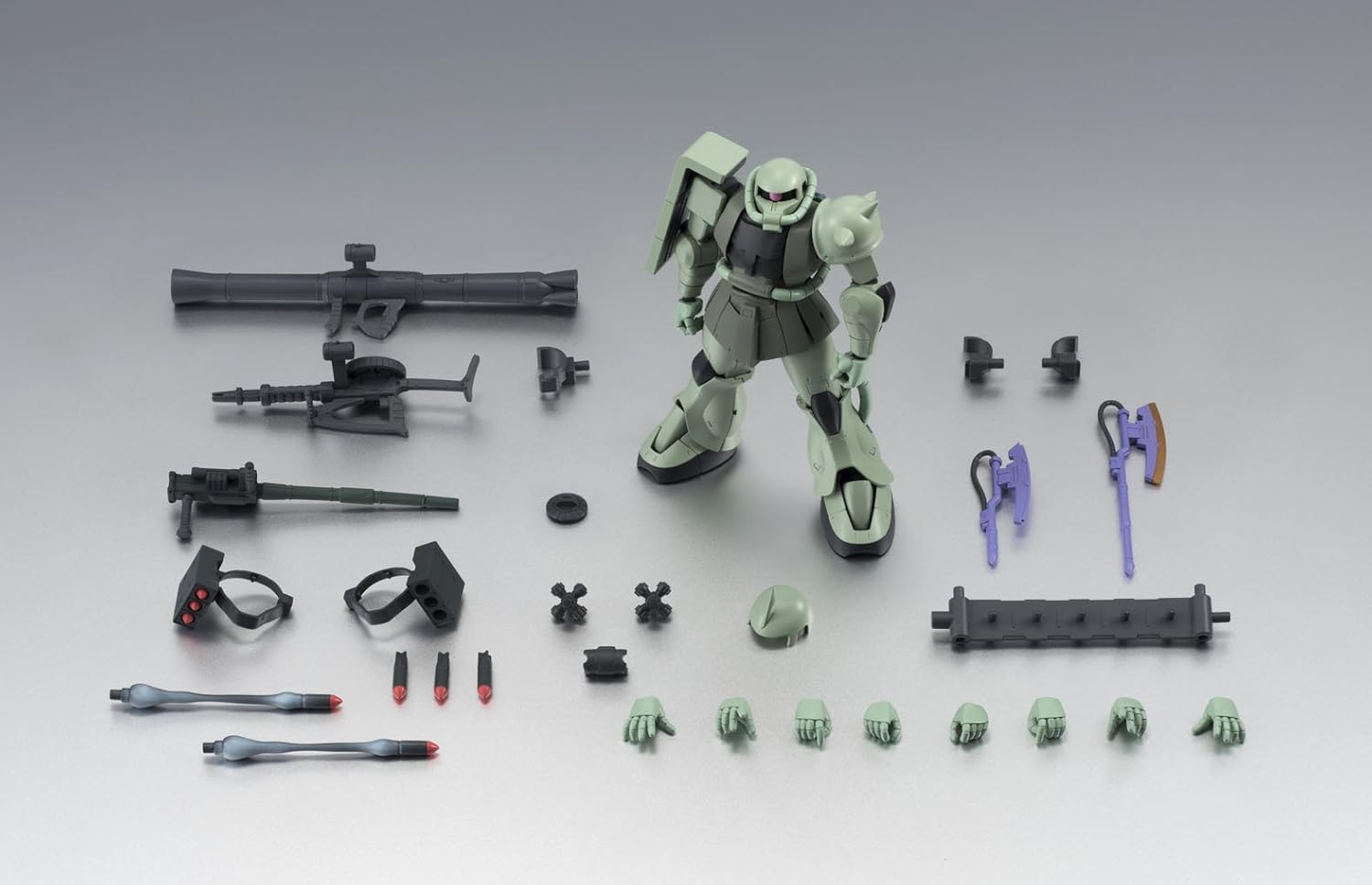 TAMASHII NATIONS Robot Spirits Mobile Suit Gundam Side MS MS-06 Mass Production Zaku Version, A.N.I.M.E. Approx. 4.9 inches (125 mm), ABS & PVC Painted Action Figure