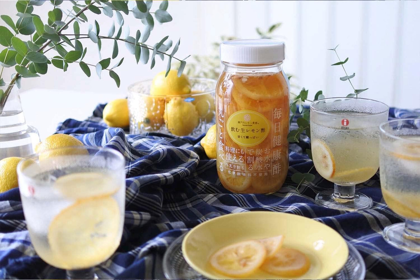 Setouchi Lemon & Apple Vinegar, 2.8 oz (820 g), Made in Hiroshima Prefecture, Lemon, Set of 2, No Chemical Seasoning, Health Souvenir