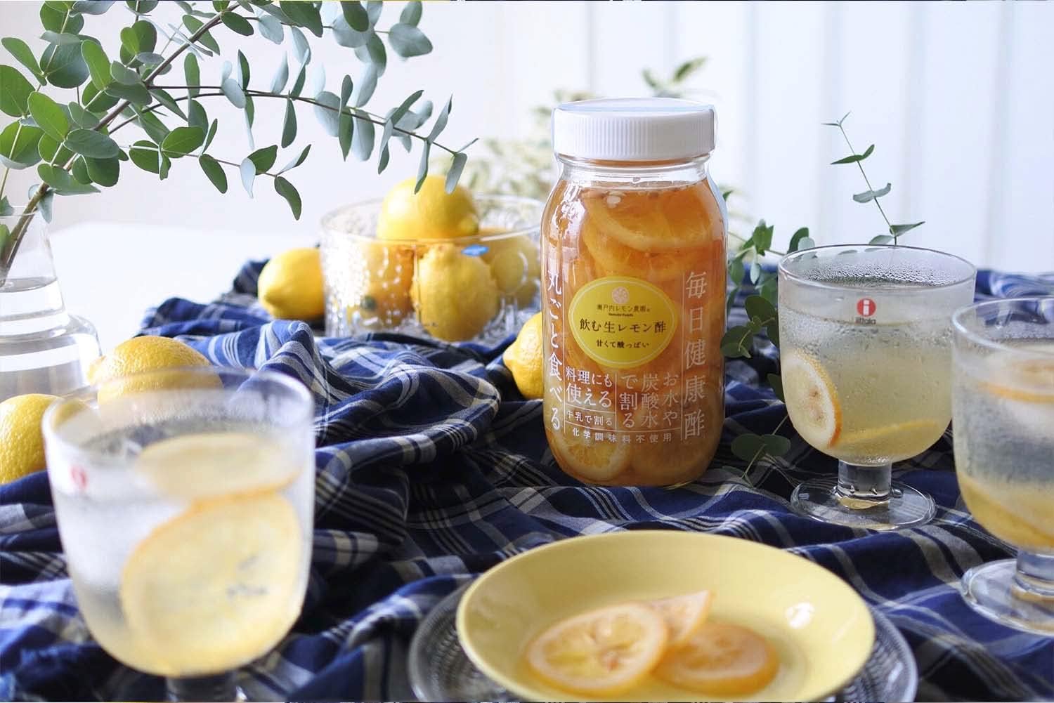 Setouchi Lemon & Apple Vinegar, 2.8 oz (820 g), Made in Hiroshima Prefecture, Lemon, Set of 2, No Chemical Seasoning, Health Souvenir