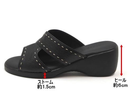 Women's Open Toe Stitch Sandals Beautiful Legs Wedge Sole Made in Japan