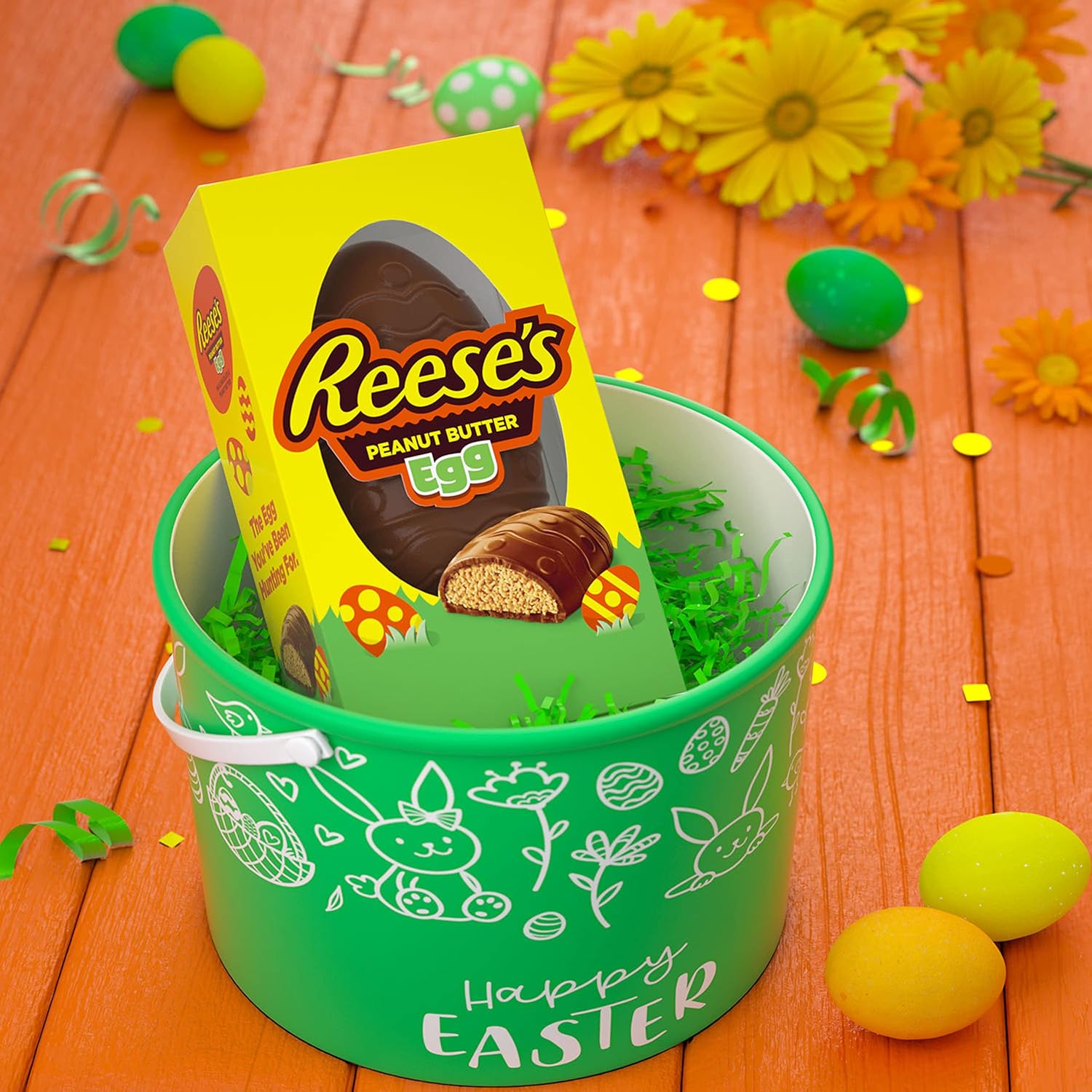 Reese's, Huevo de mantequilla de maní con chocolate con leche, caja de regalo de dulces de Pascua, 6 onzas
