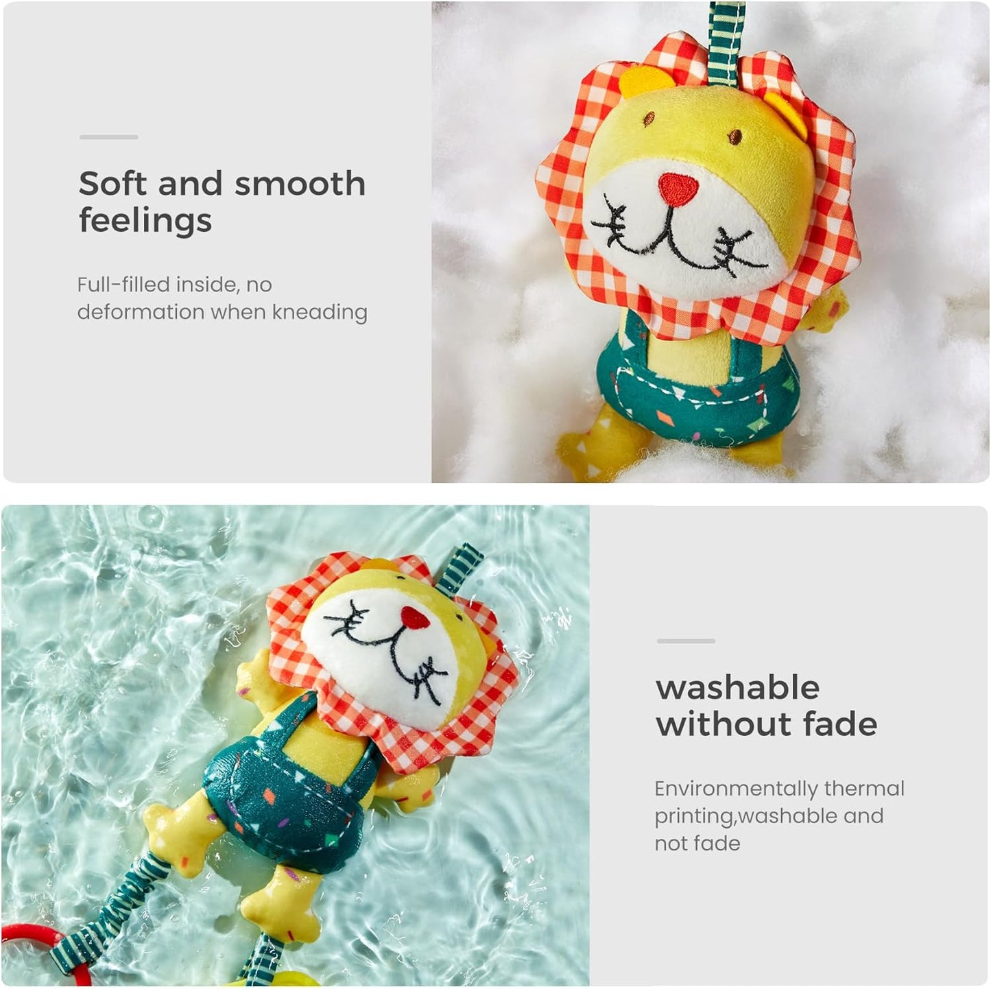 TUMAMA Baby Toys 0/3/6/9/12 Months Hand Bell Baby Rattle Soft Plush Early Development Stroller Toy Toddler Newborn Birthday Gift Pack of 4