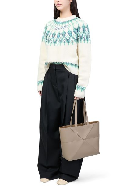 LOEWE Medium horizontal Puzzle Fold tote in soft grained calfskin - Image 8