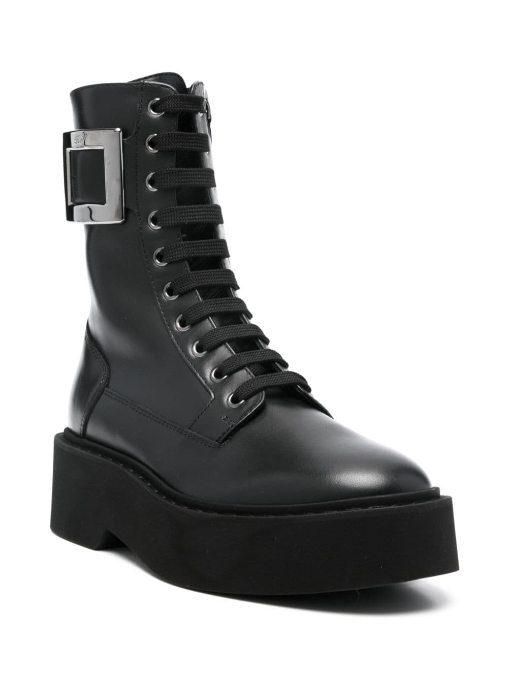 Roger Roger Vivier Viv Rangers Leather Boots - Image 8