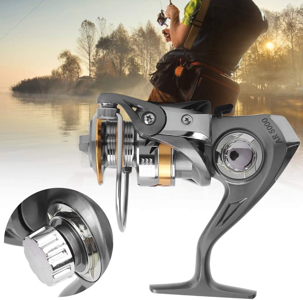 Spinning Reel Fishing Reel 2BB AR5000 Metal Fishing Gear Left/Right Interchangeable Adjustable for River, Lake, Sea, Reservoir