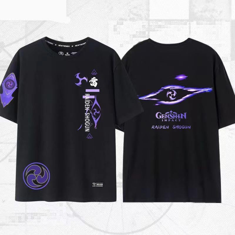 [GENTERUN]原神Tシャツ 雷将軍 プリティーダービー かわいい オグリキャップ 半袖 夏服 柔らかい ユニセックス 綿シャツャラクター 萌えグッズ メンズ レディース 男女兼用 ゆったり 大きい カジュアル アニメ キT