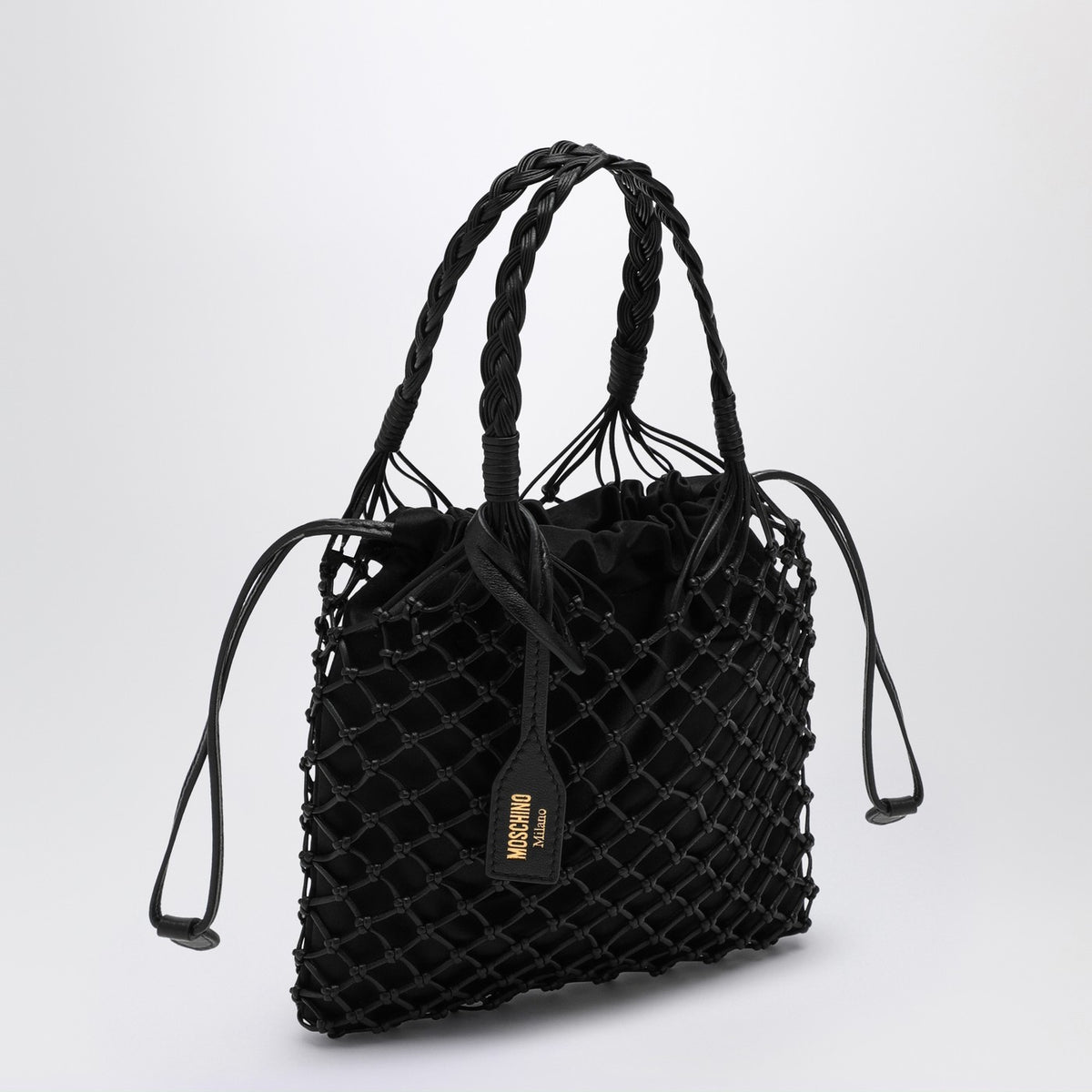 Moschino モスキーノバスケットネットブラックナッパバッグ - Image 8