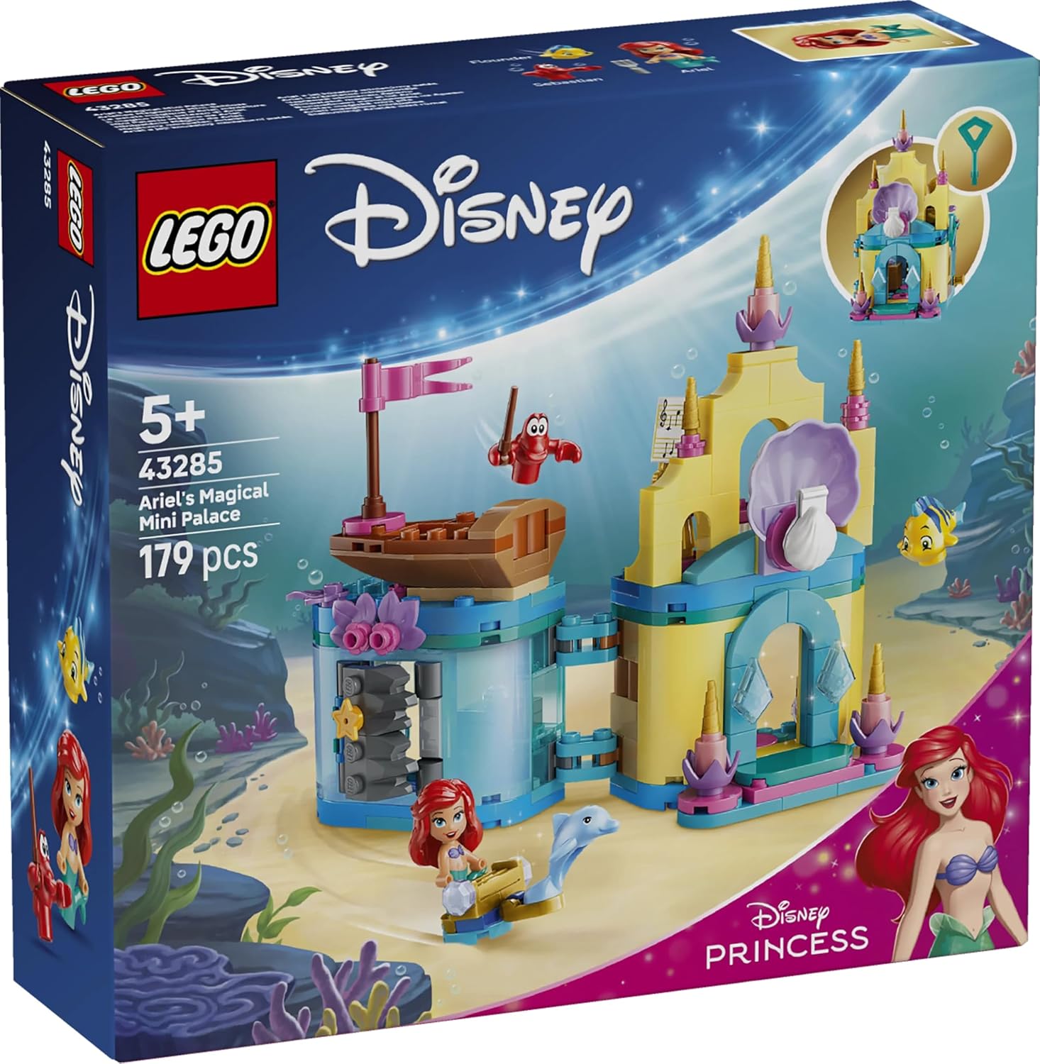 Lego 43285 Disney Princess Ariel's Magic Mini Palace Toy Birthday Present Blocks Educational Girls Boys Children 5 6 7 8 Years Old Disney Goods Interior Stylish