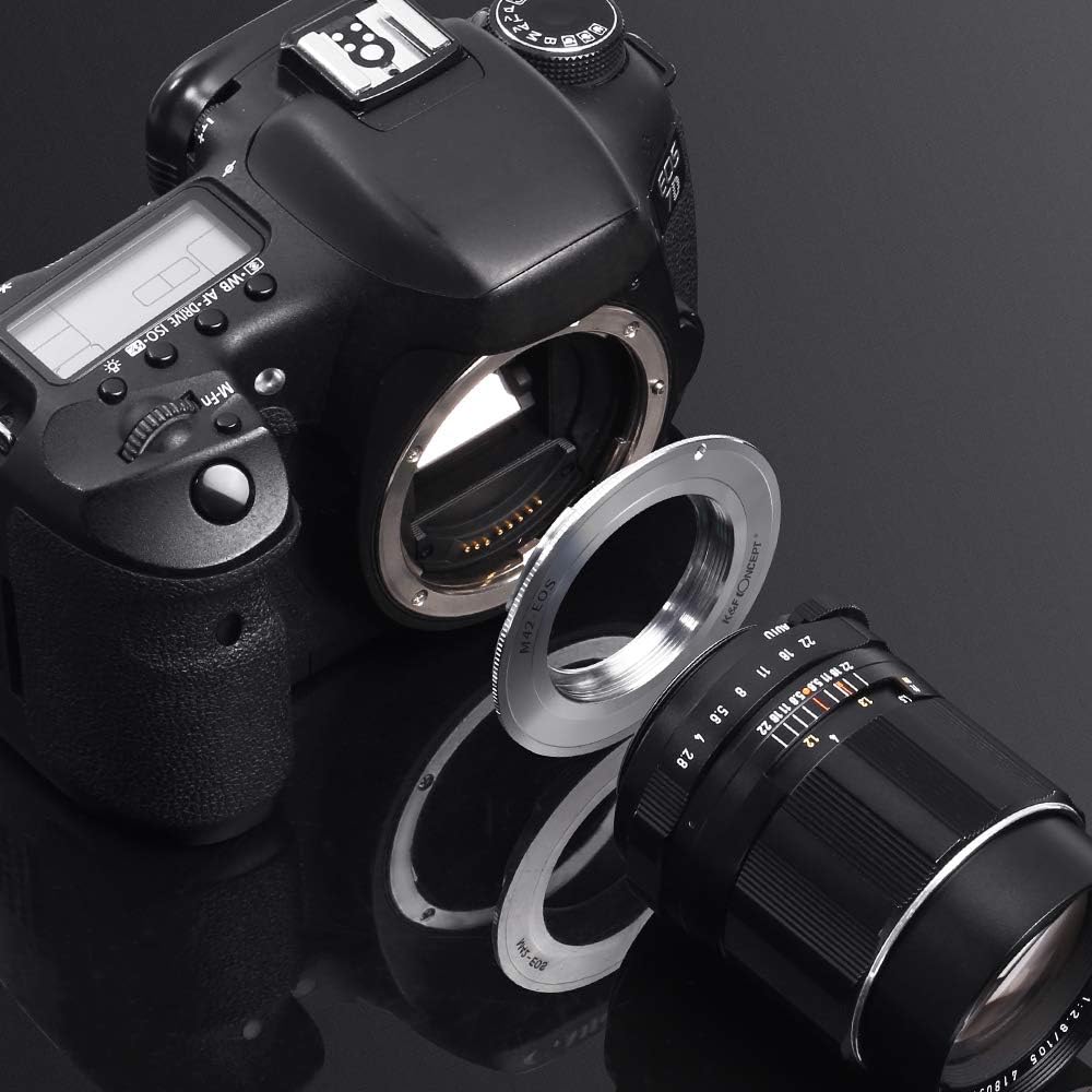 K&F CONCEPT メーカー直営店 マウントアダプター M42マウントレンズ- Canon対応 EOSカメラ キャノン対応 EFマウント 装着用レンズアダプターリング M42-EOS マウント変換リング