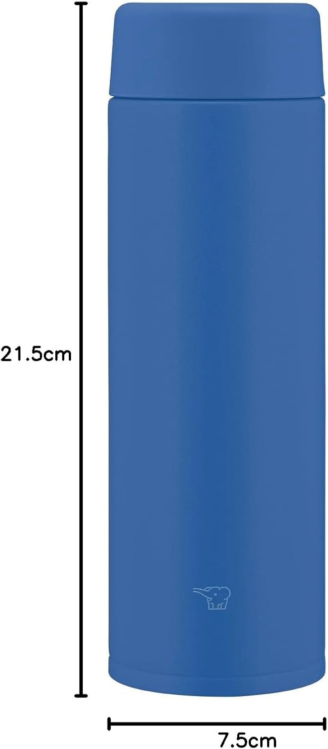 Zojirushi SU-AA48-AA Water Bottle, 16.2 fl oz (480 ml), Zojirushi's Advanced Classic Mug, Dishwasher Safe, Seamless Stopper, Only 2 Parts to Wash, Compact, Hot & Cold Retention, Screw, Blue