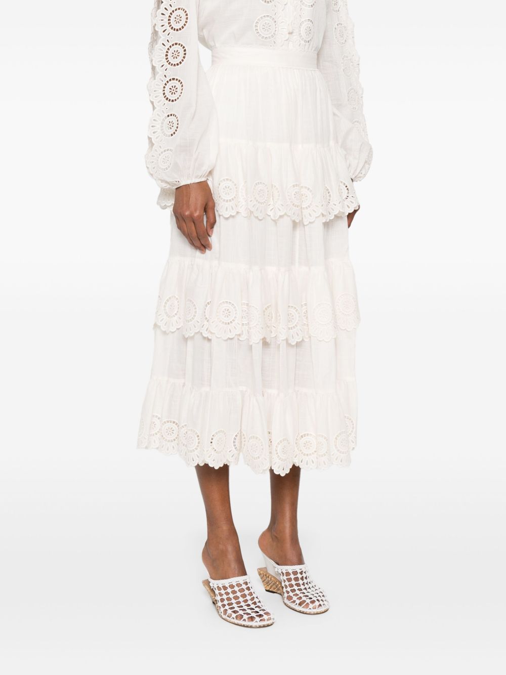 Zimmermann Zimmermann Lucky Embroidered Midi Skirt - Image 8