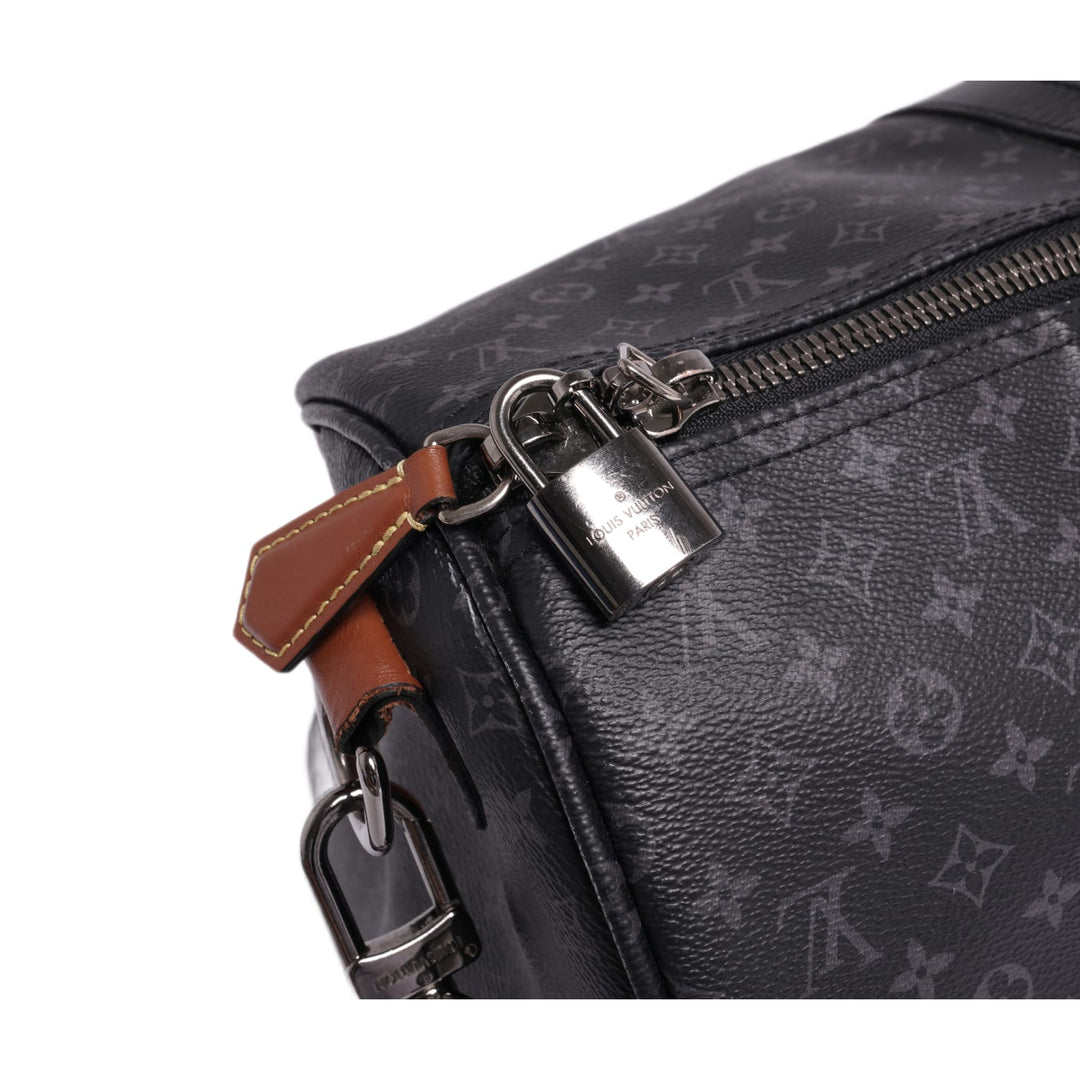 LOUIS VUITTON 'BLACK AND OLIVE' MONOGRAM 55 DUFFLE BAG