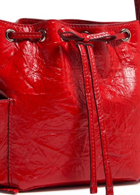 ACNE Multipocket mini bucket bag crinkled patent - Image 9
